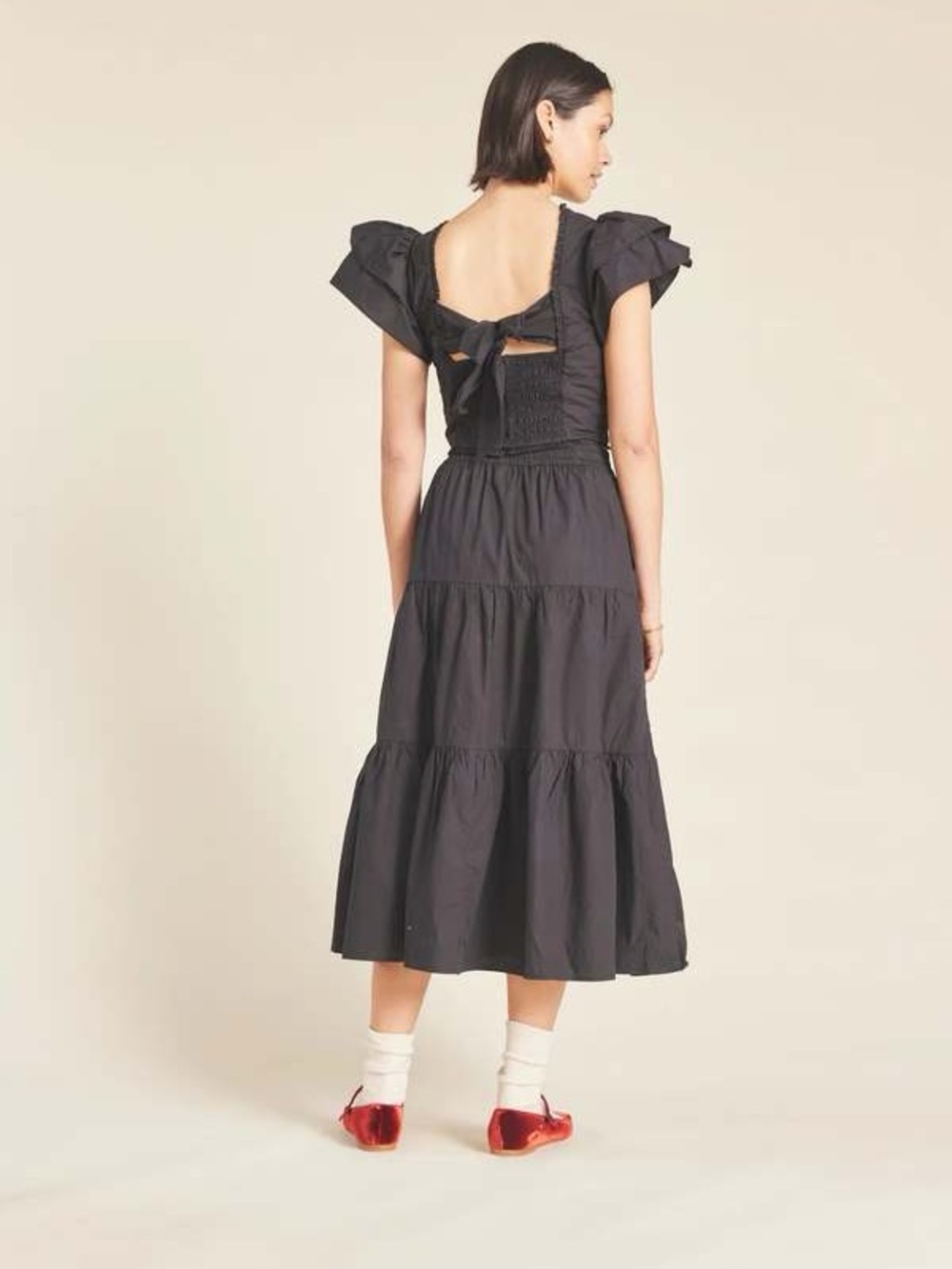 NWT Trovata Cerise Black Crop Top w/ Back Bow Tie ~ Size XS ~ MSRP $258